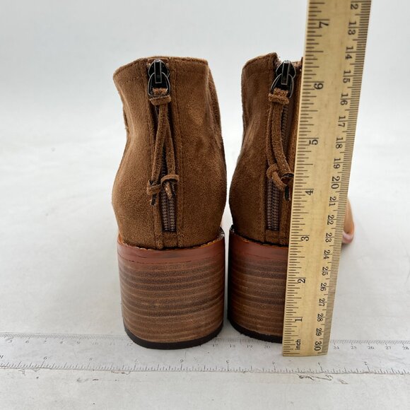 YDN | Shoes | Ydn Grey Stacked Mid Heel Almond Toe Block Low  YDN Brown Almond Toe Block Low Heel Ankle Boot Classic V Cut Back Zippers Shoe